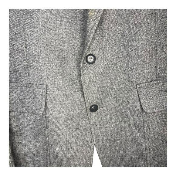 Vintage H.I.S Western Sports Coat 40R Tweed Suede Elbows Leather Buttons USA - Picture 3 of 7